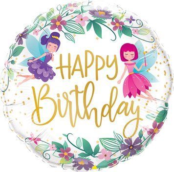 Фольгована куля коло Happy Birthday, 18&Prime; (45 см), феї FOIL-038 фото
