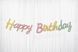 Гирлянда &laquo;Happy Birthday&raquo; цветная с золотым контуром &mdash; декоративная подвесная вывеска для дня рождения BAN-004 фото 1