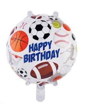 Фольгированный шар круг Спорт Happy Birthday 18&Prime; (45 см) FOIL-16373 фото