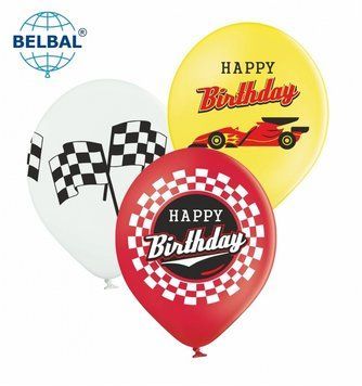 Латексные шары Sharoff, Happy Birthday, Формула (BelBal 12" 30 см) 5 шт. LATP-010 фото